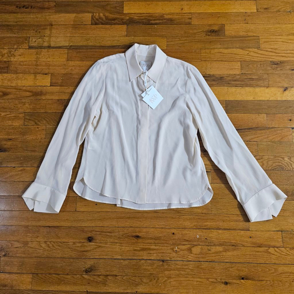 TWP Tops - TWP Beige Silk Blouse Women's Size XS/S